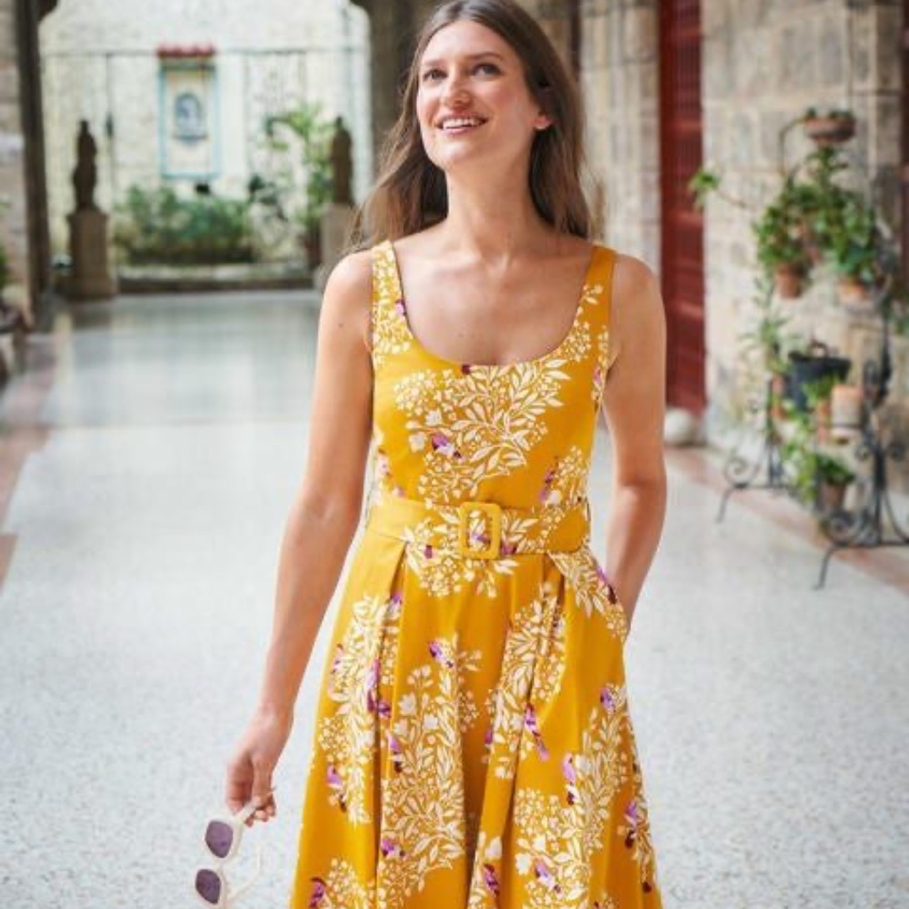 Boden NWT 8P Winifred Dress Tuscan Sun, Garden Dream